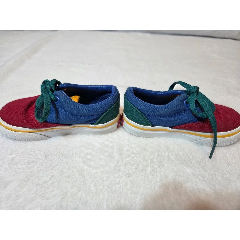 M345 Toddler Vans Red Blue Green Lace Up Sneakers & Mint Flip Flop Sandals 2...